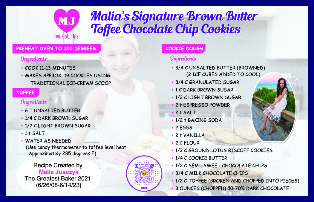 Malia’s Signature Brown Butter Recipe Flyer Front Back (7W x 4.5H) Rev 01-02